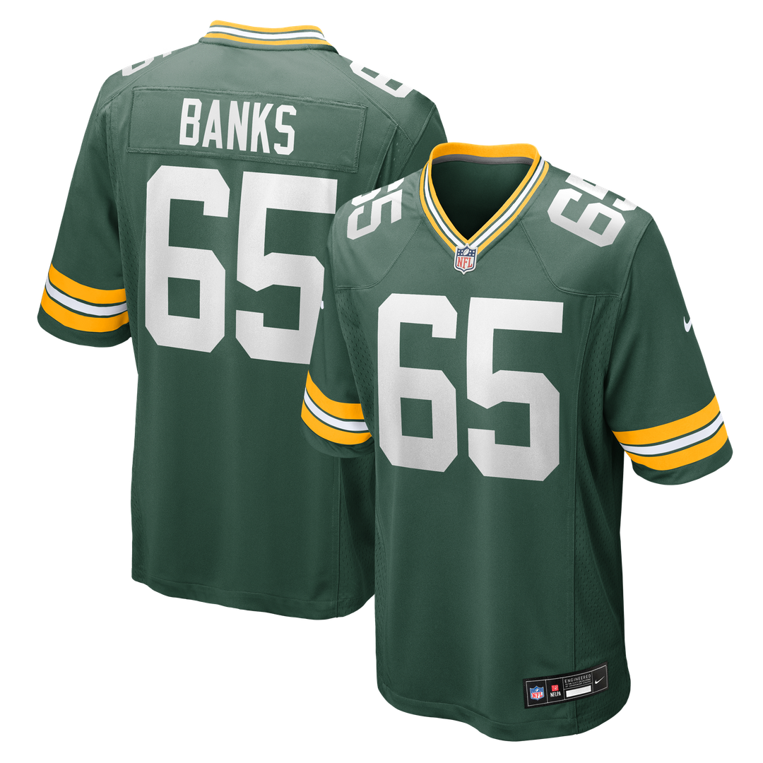 Men's Green Bay Packers Aaron Banks Green Team Game NFL Football Jersey - view 1