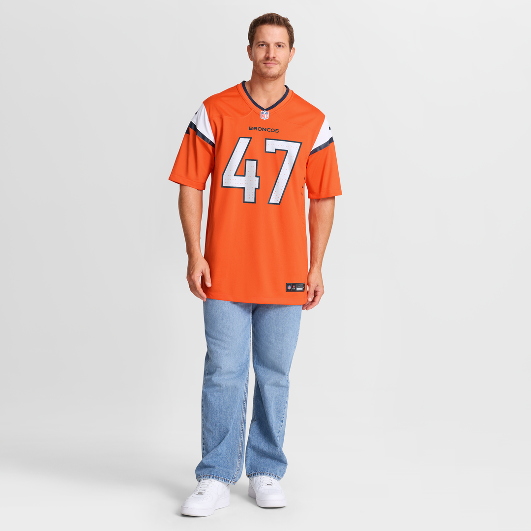 Men's Denver Broncos Karene Reid Orange Team Game NFL Football Jersey - view 7