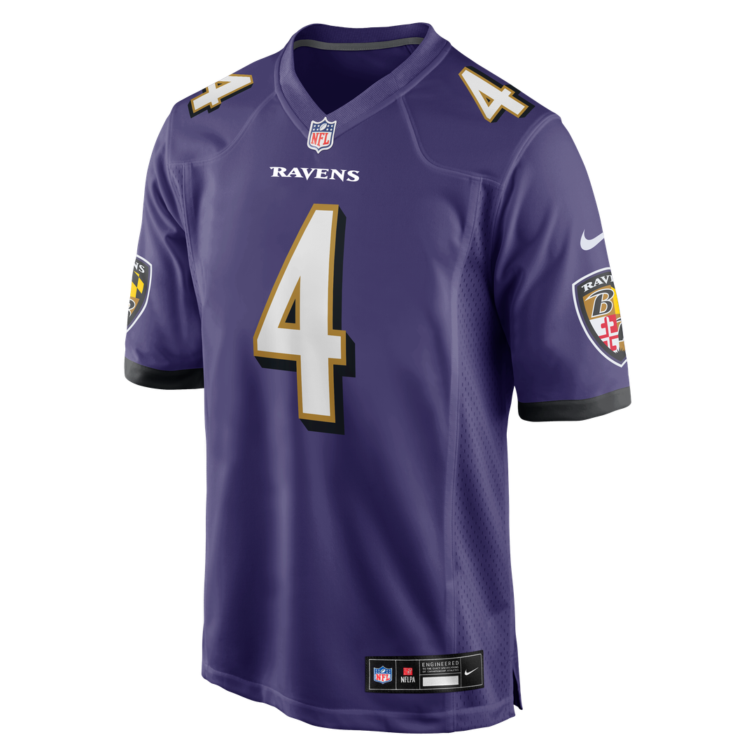 Men's Baltimore Ravens Zay Flowers Purple Game NFL Football Jersey - view 2