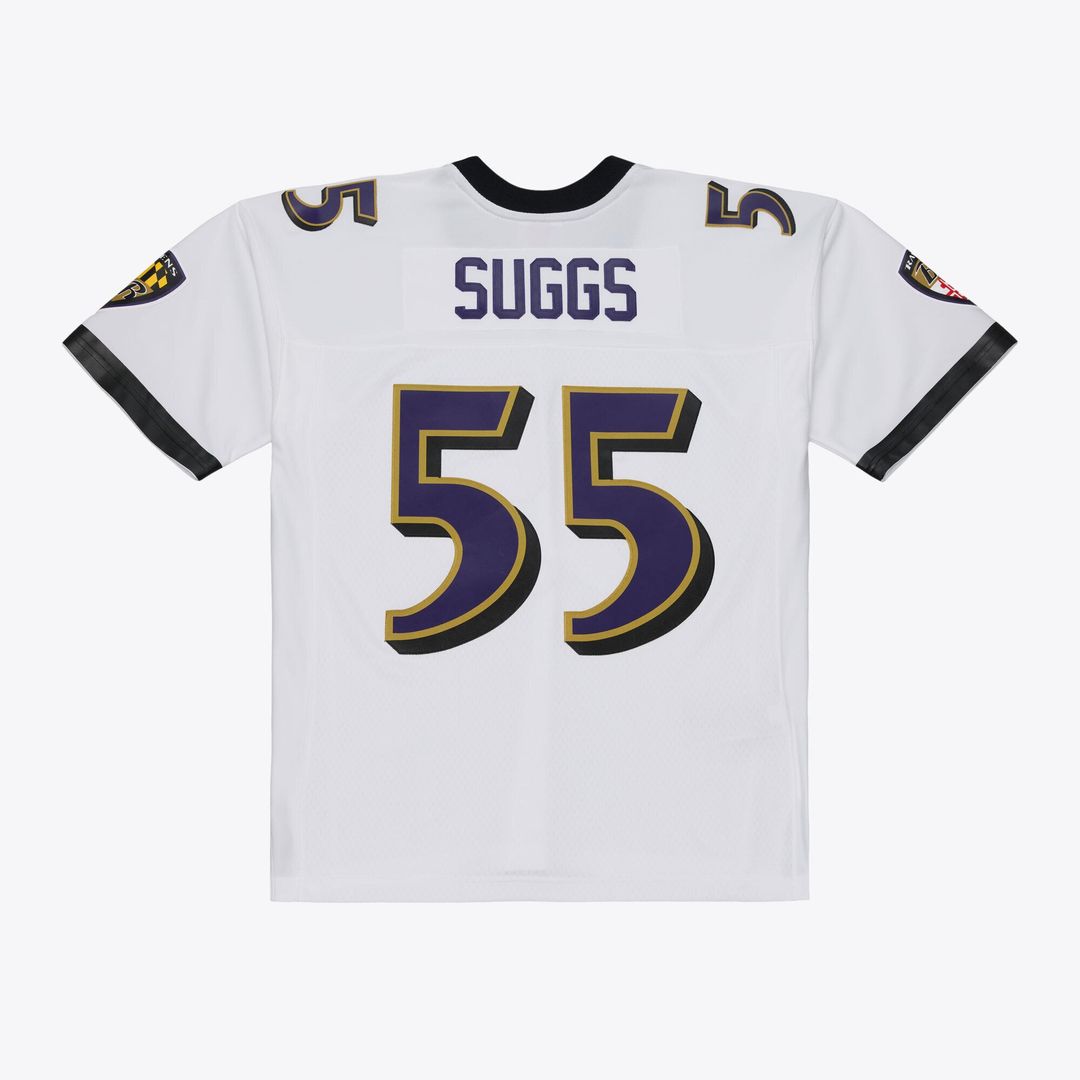 Men's Baltimore Ravens Terrell Suggs White 2003 Legacy Replica NFL Football Jersey - view 10
