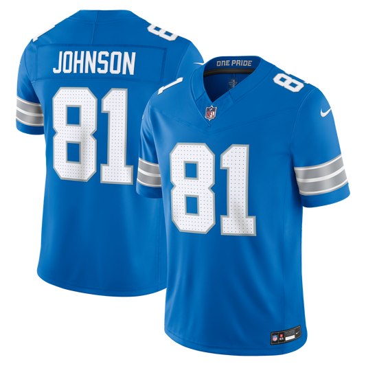 Men's Detroit Lions Calvin Johnson Blue Stitched Retired Limited NFL Football Jersey - view 1