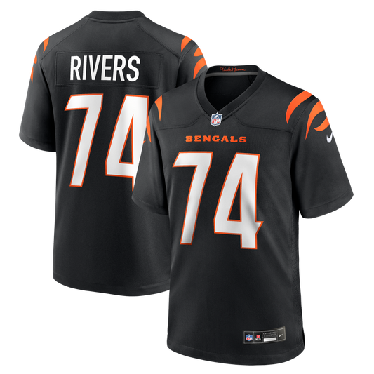 Men's Cincinnati Bengals Jalen Rivers Black Team Game NFL Football Jersey - view 1