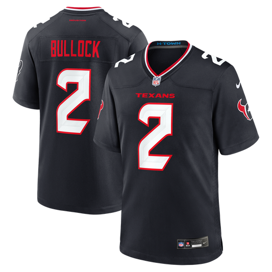 Men's Houston Texans Calen Bullock Navy Team Game NFL Football Jersey - view 1
