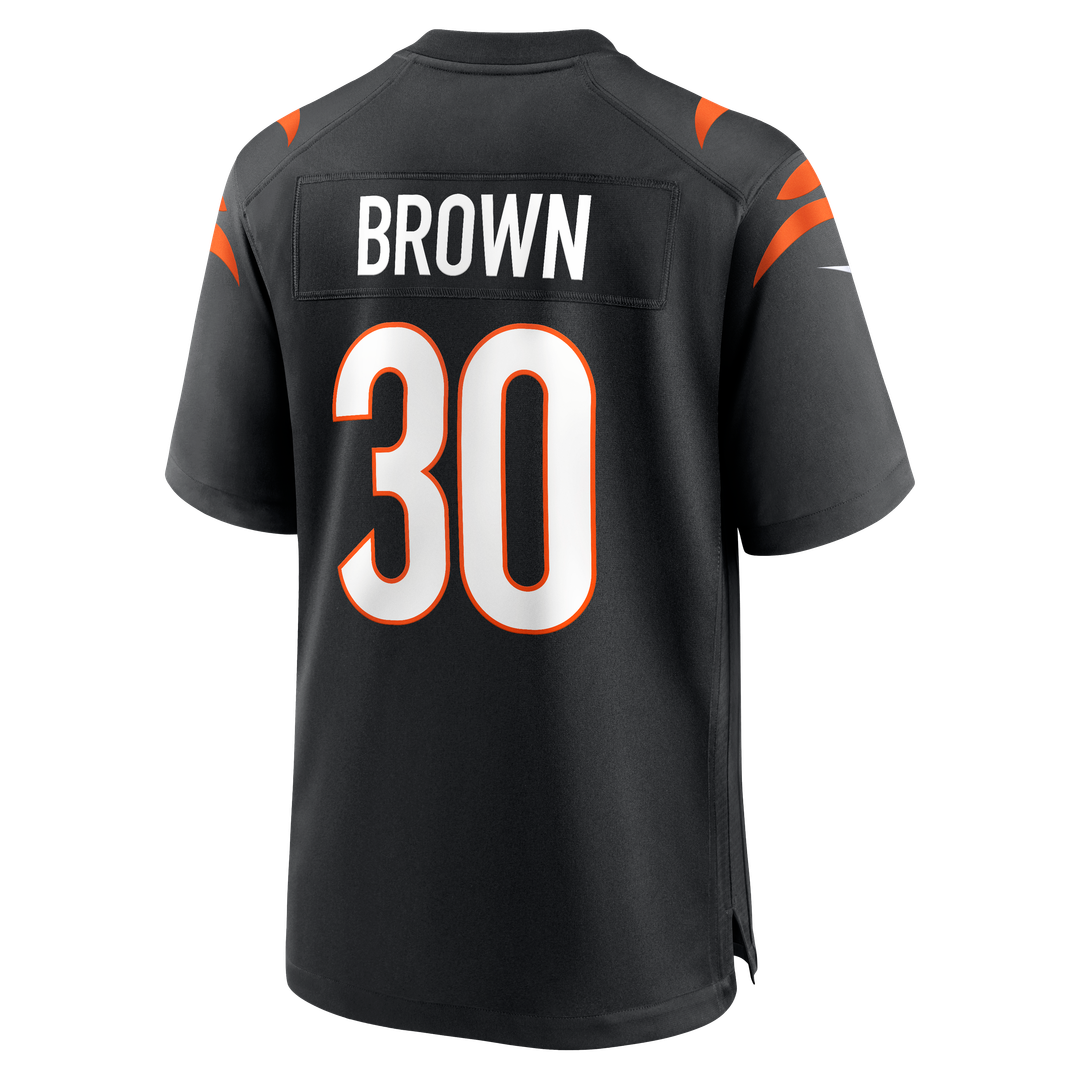 Men's Cincinnati Bengals Chase Brown Black Team Game NFL Football Jersey - view 3