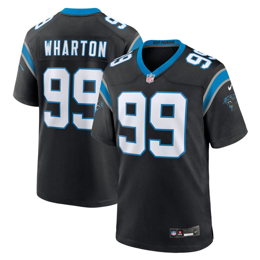 Men's Carolina Panthers Tershawn Wharton Black Team Game NFL Football Jersey - view 1