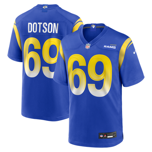 Men's Los Angeles Rams Kevin Dotson Royal Game NFL Football Jersey - view 1