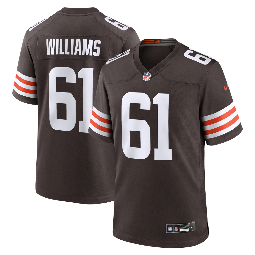 Men's Cleveland Browns Chris Williams Brown Team Game NFL Football Jersey - view 1