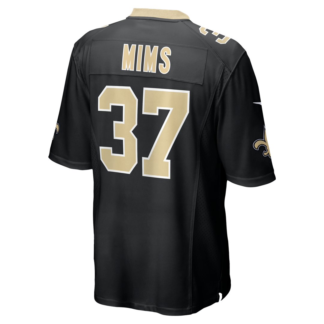 Men's New Orleans Saints Jordan Mims Black Team Game NFL Football Jersey - view 3