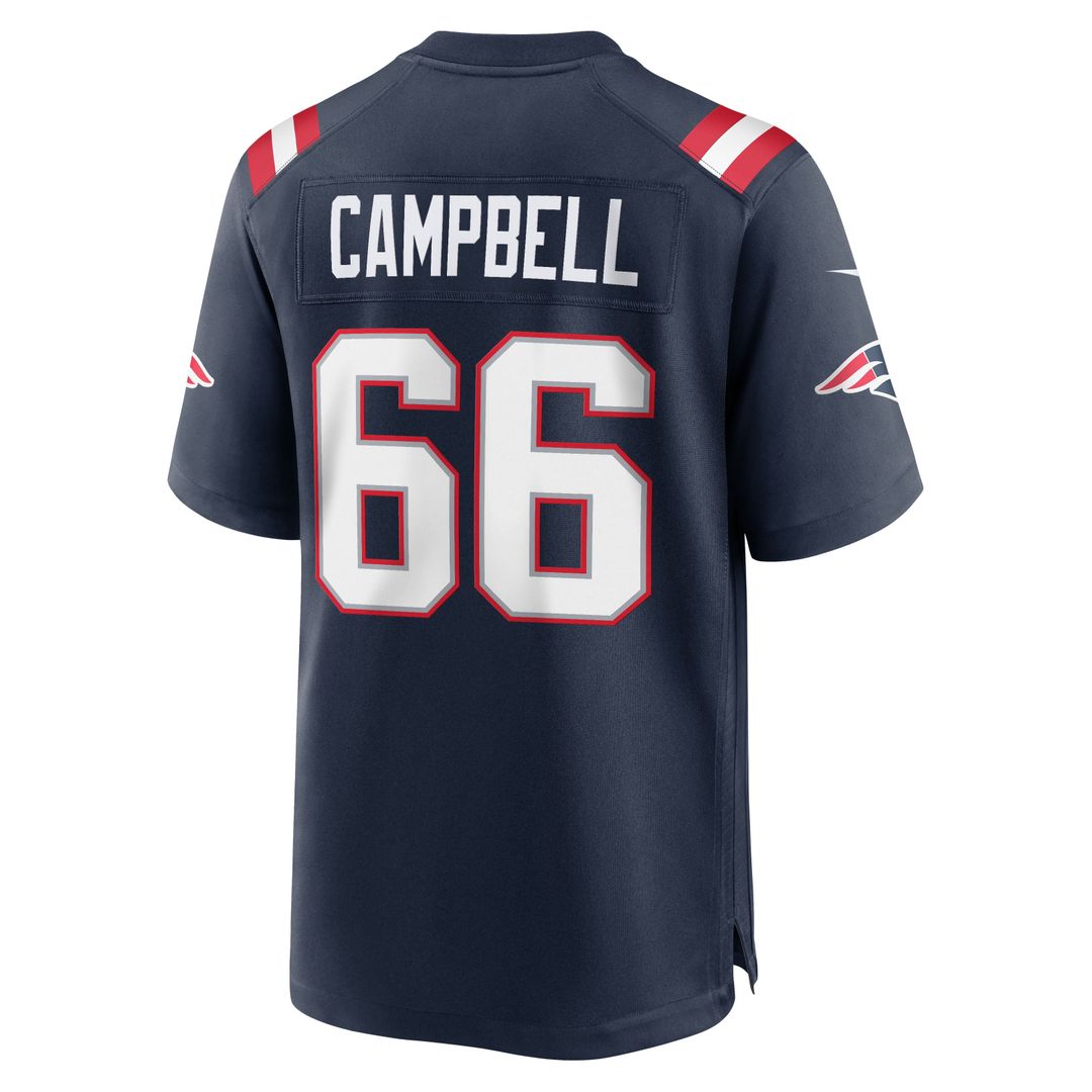 Men's New England Patriots Will Campbell Navy Team Game NFL Football Jersey - view 5