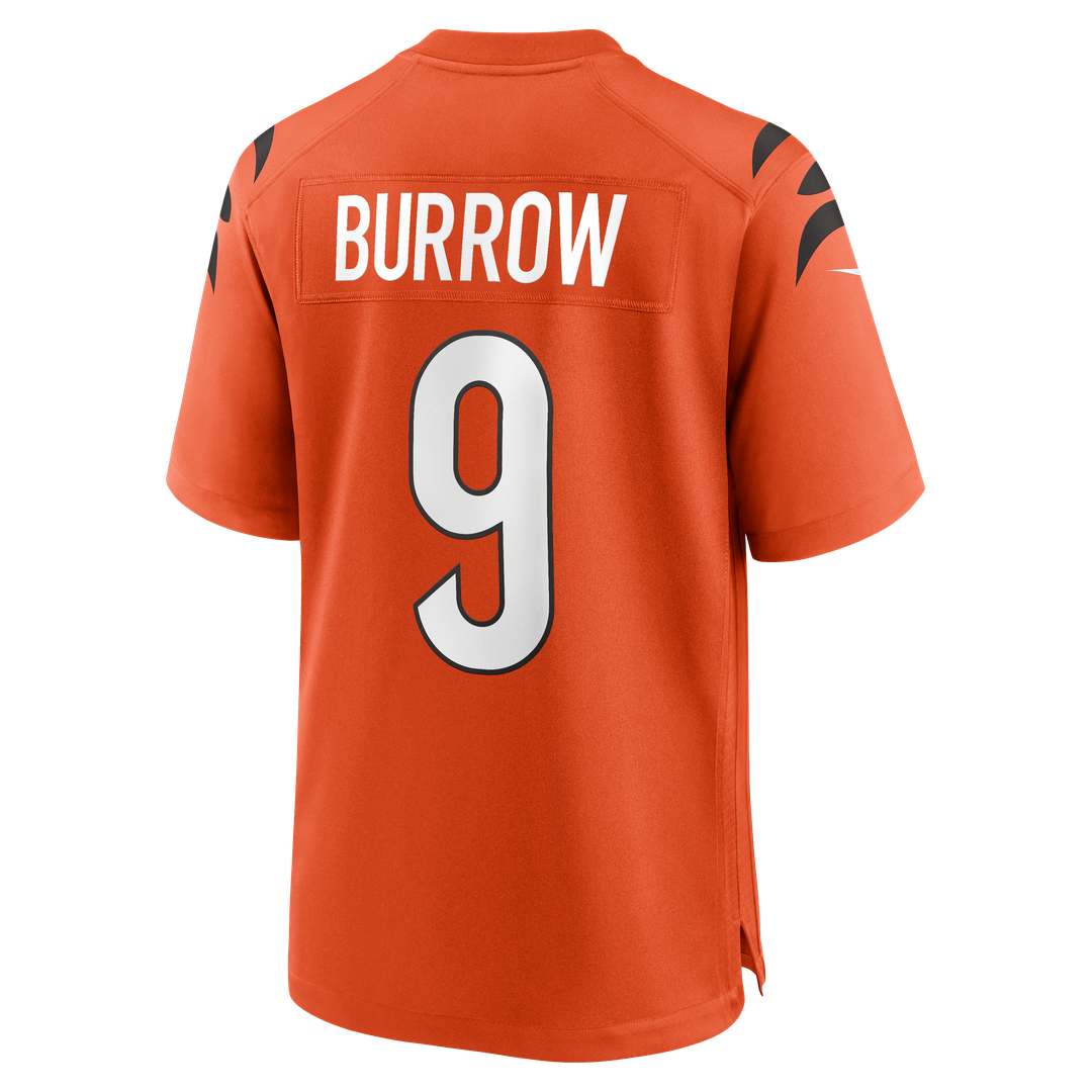Men's Cincinnati Bengals Joe Burrow Orange Alternate Game NFL Football Jersey - view 8