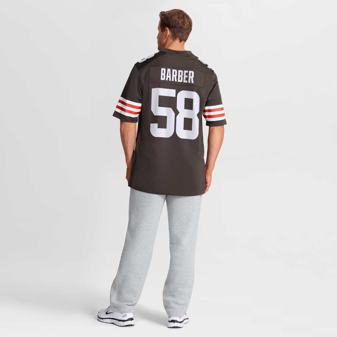Men's Cleveland Browns Austin Barber Brown Team Game NFL Football Jersey - view 3