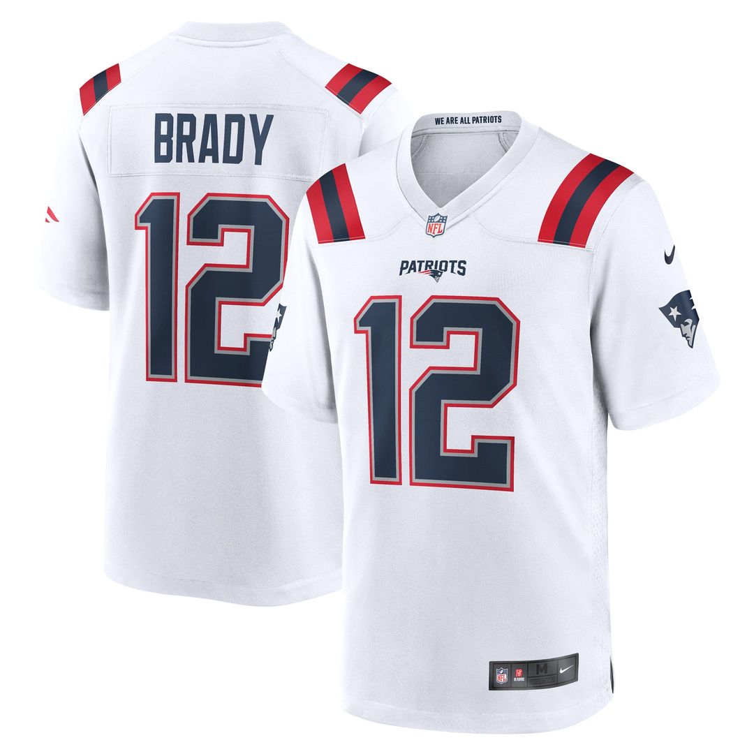 Men's New England Patriots Tom Brady White Retired Game NFL Football Jersey - view 4
