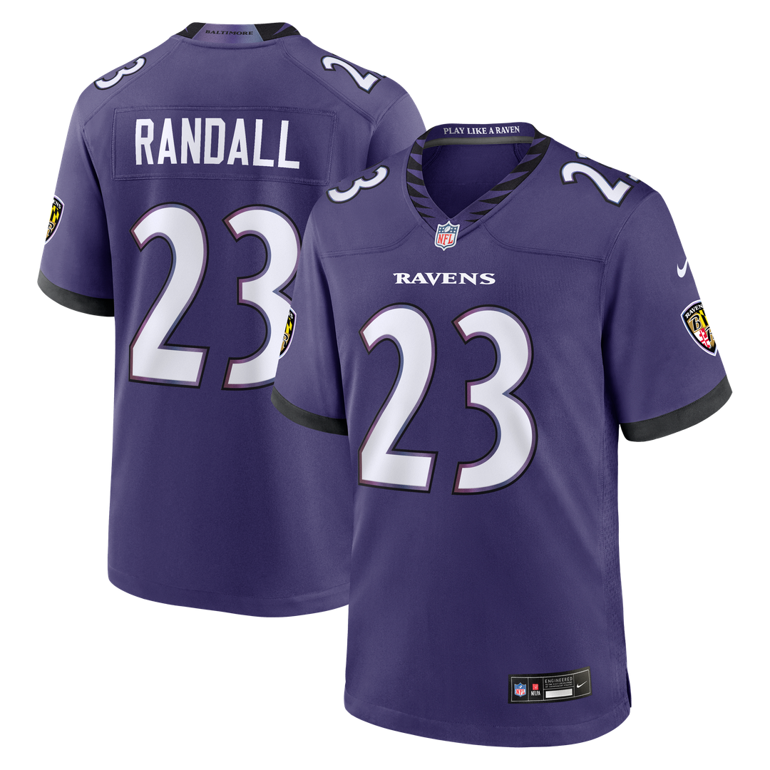 Men's Baltimore Ravens Adam Randall Purple Team Game NFL Football Jersey - view 1