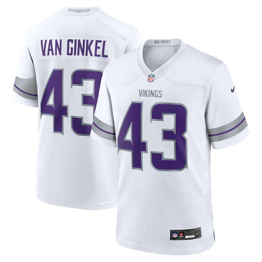 Men's Minnesota Vikings Andrew Van Ginkel White Alternate Game NFL Football Jersey - view 1