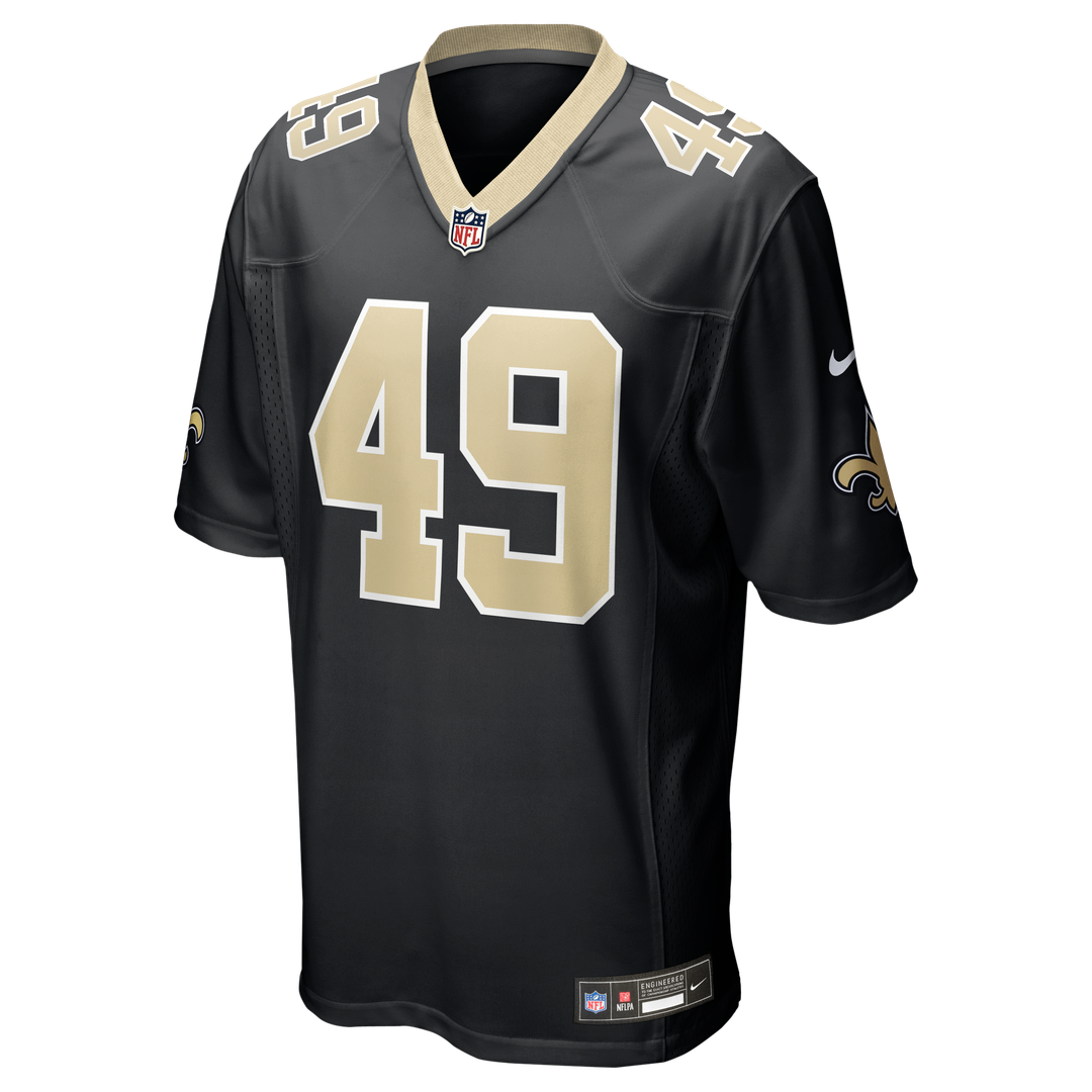 Men's New Orleans Saints Zach Wood Black Game NFL Football Jersey - view 2