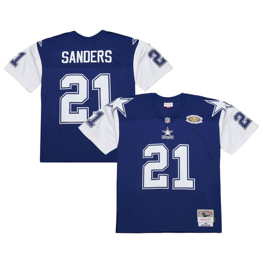 Men's Dallas Cowboys Deion Sanders Navy 1995 Legacy Replica NFL Football Jersey - view 1