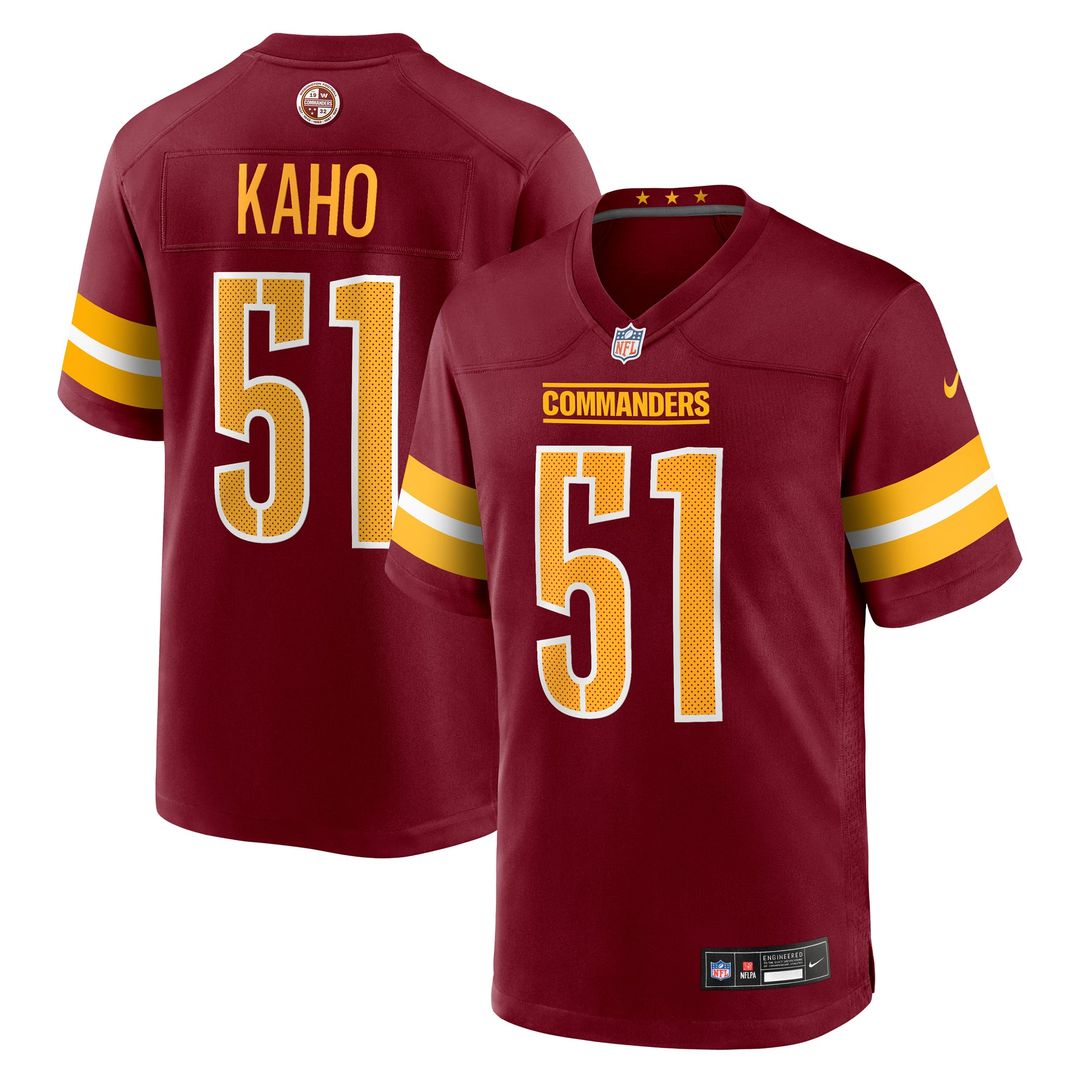 Men's Washington Commanders Ale Kaho Burgundy Team Game NFL Football Jersey - view 1