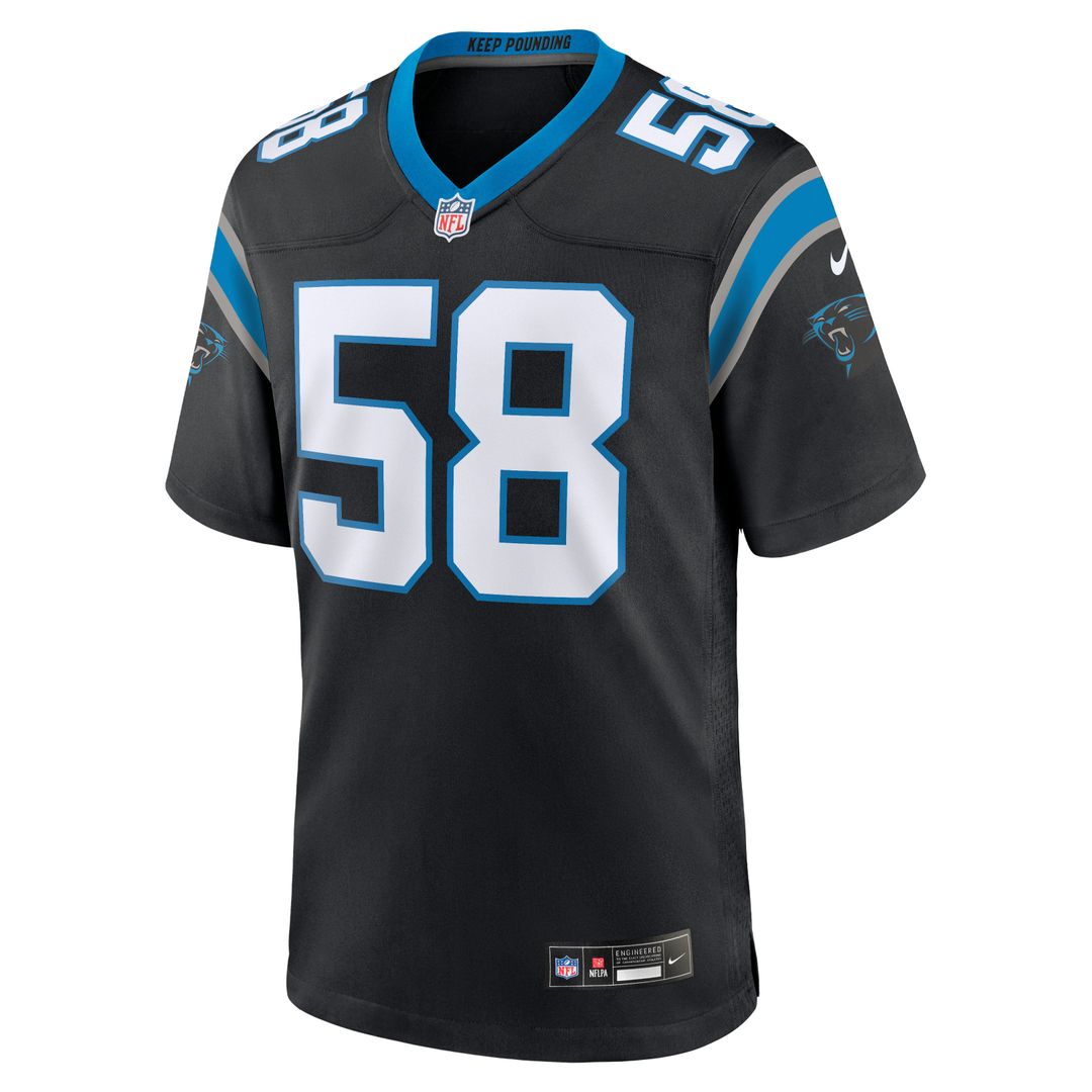 Men's Carolina Panthers Thomas Davis Sr. Black Team Retired Game NFL Football Jersey - view 2