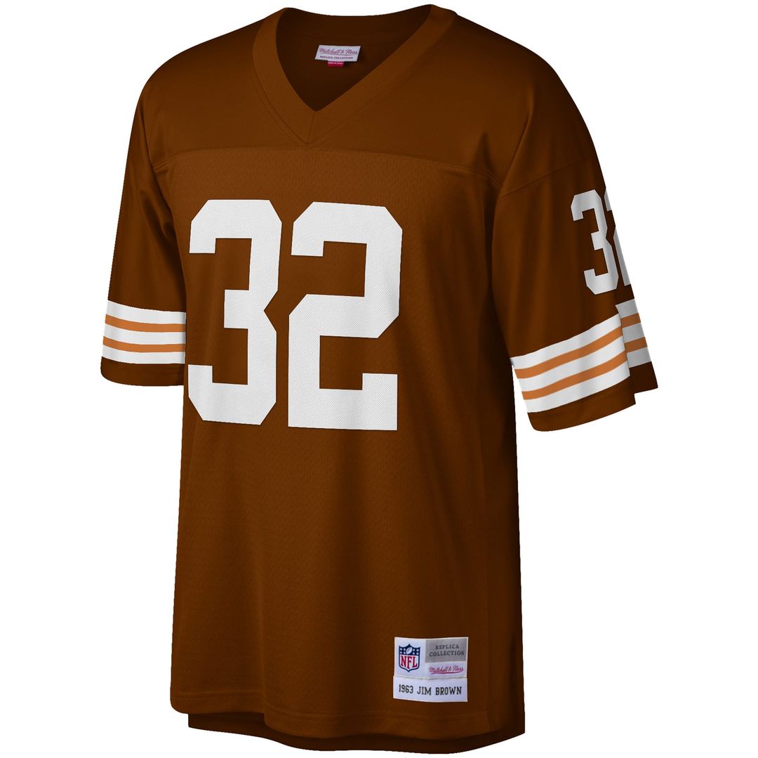 Men's Cleveland Browns Jim Brown Brown Big & Tall 1963 Retired Player Replica NFL Football Jersey - view 2