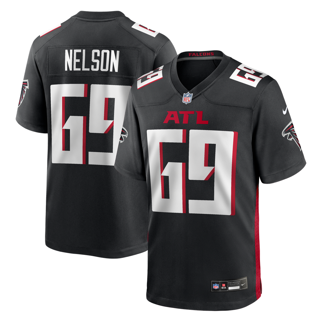Men's Atlanta Falcons Jack Nelson Black Team Game NFL Football Jersey - view 1