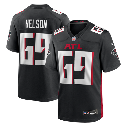Men's Atlanta Falcons Jack Nelson Black Team Game NFL Football Jersey - view 1