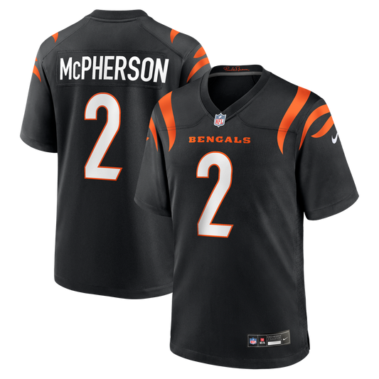 Men's Cincinnati Bengals Evan McPherson Black Game NFL Football Jersey - view 1