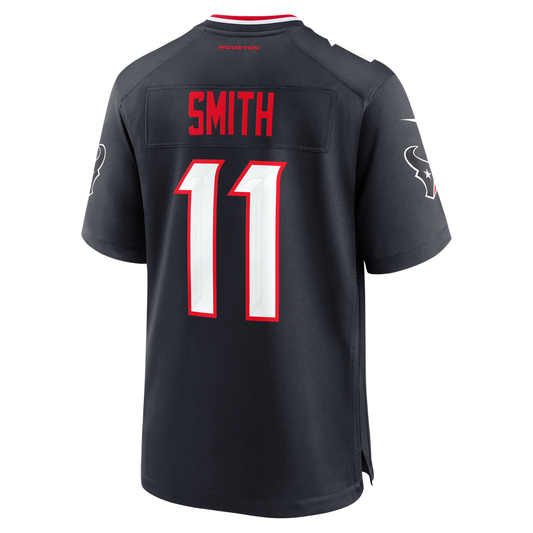 Men's Houston Texans Tremon Smith Navy Team Game NFL Football Jersey - view 3