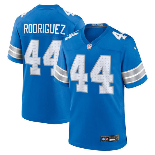Men's Detroit Lions Malcolm Rodriguez Blue Game NFL Football Jersey - view 1