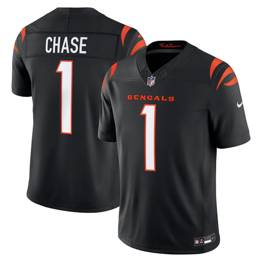 Men's Cincinnati Bengals Ja'Marr Chase Black Team Stitched Limited NFL Football Jersey - view 1