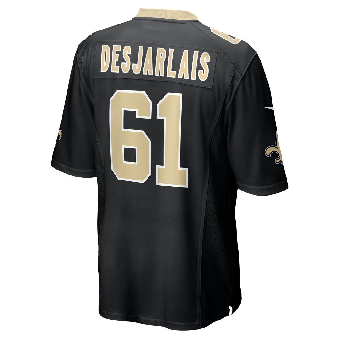 Men's New Orleans Saints Drew Desjarlais Black Game NFL Football Jersey - view 3