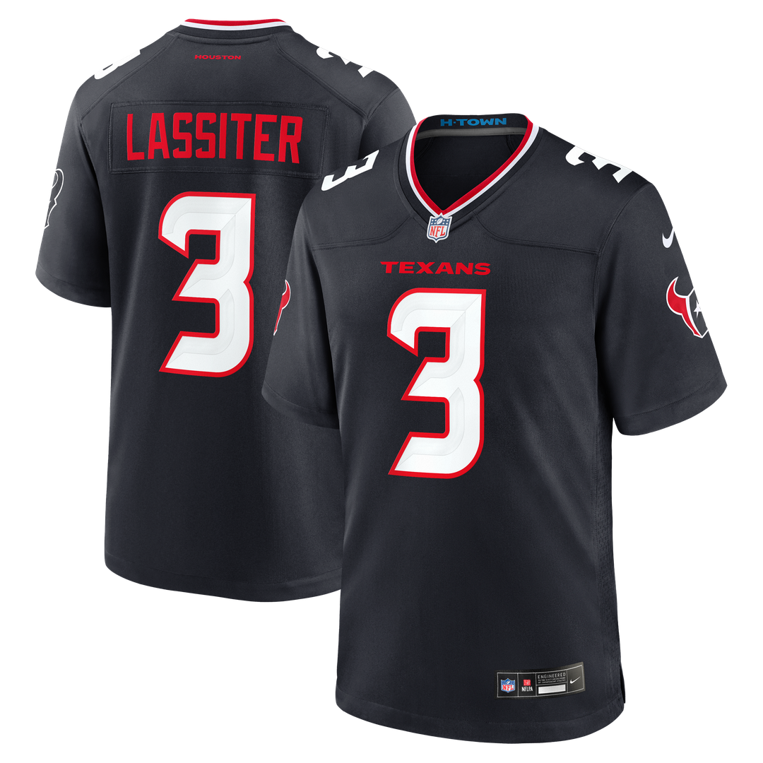 Men's Houston Texans Kamari Lassiter Navy Team Game NFL Football Jersey - view 1