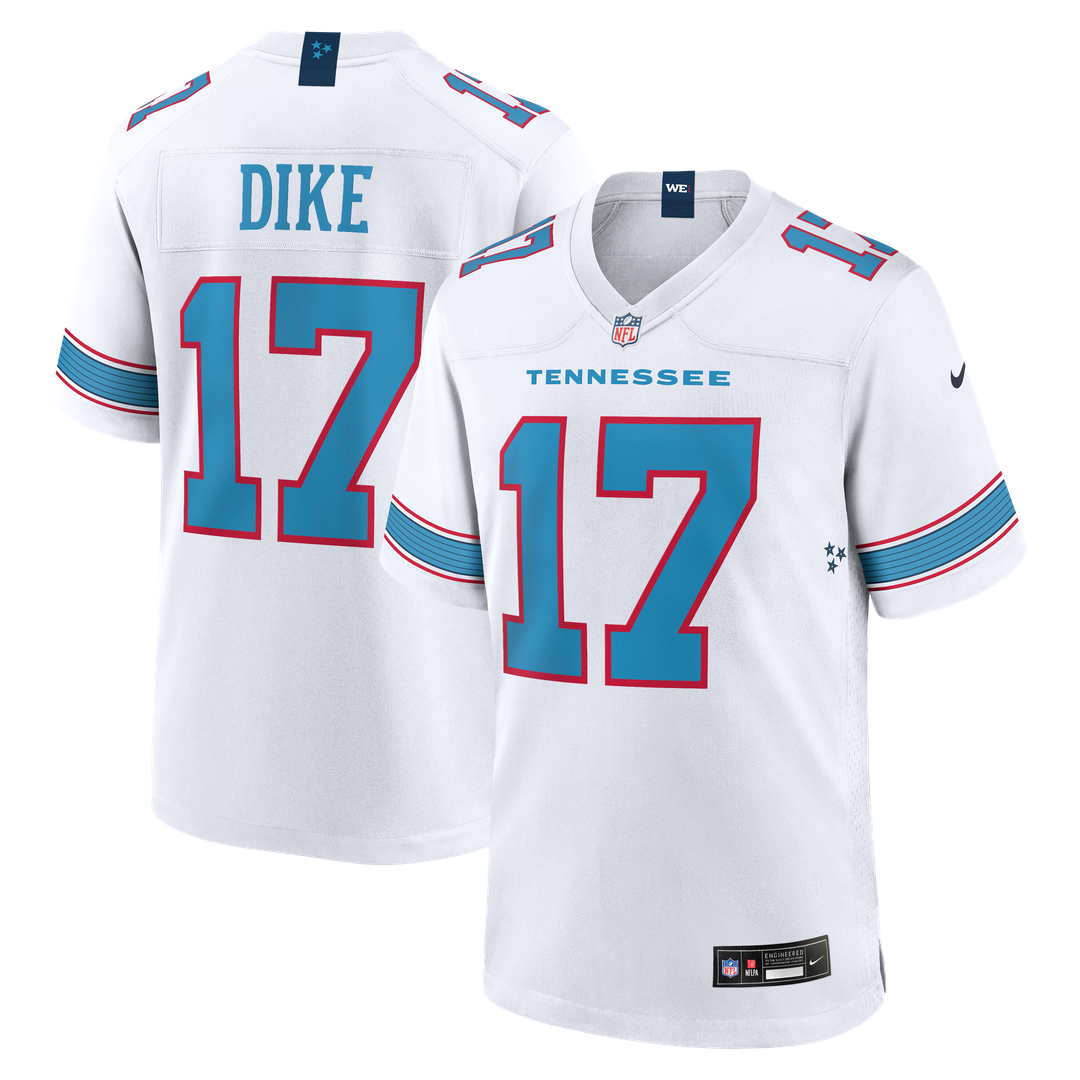 Men's Tennessee Titans Chimere Dike Light Blue Team Game NFL Football Jersey - view 13