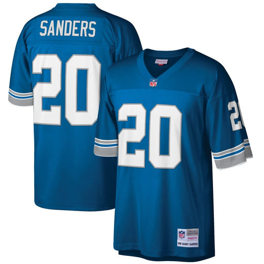 Men's Detroit Lions Barry Sanders Blue Big & Tall 1996 Retired Player Replica NFL Football Jersey - view 1