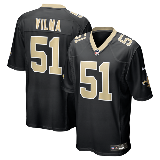 Men's New Orleans Saints Jonathan Vilma Black Game NFL Football Jersey - view 1