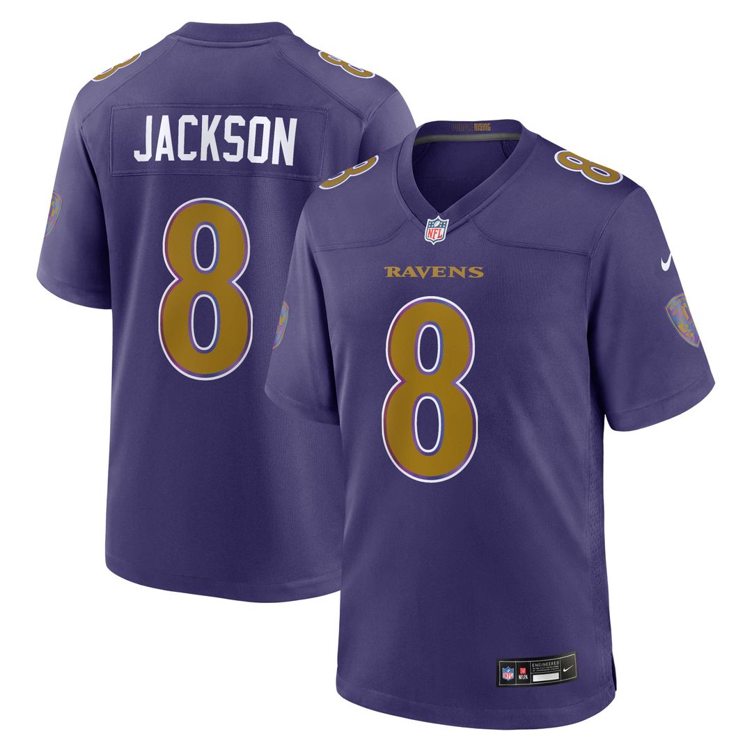 Men's Baltimore Ravens Lamar Jackson Black Alternate Game NFL Football Jersey - view 7
