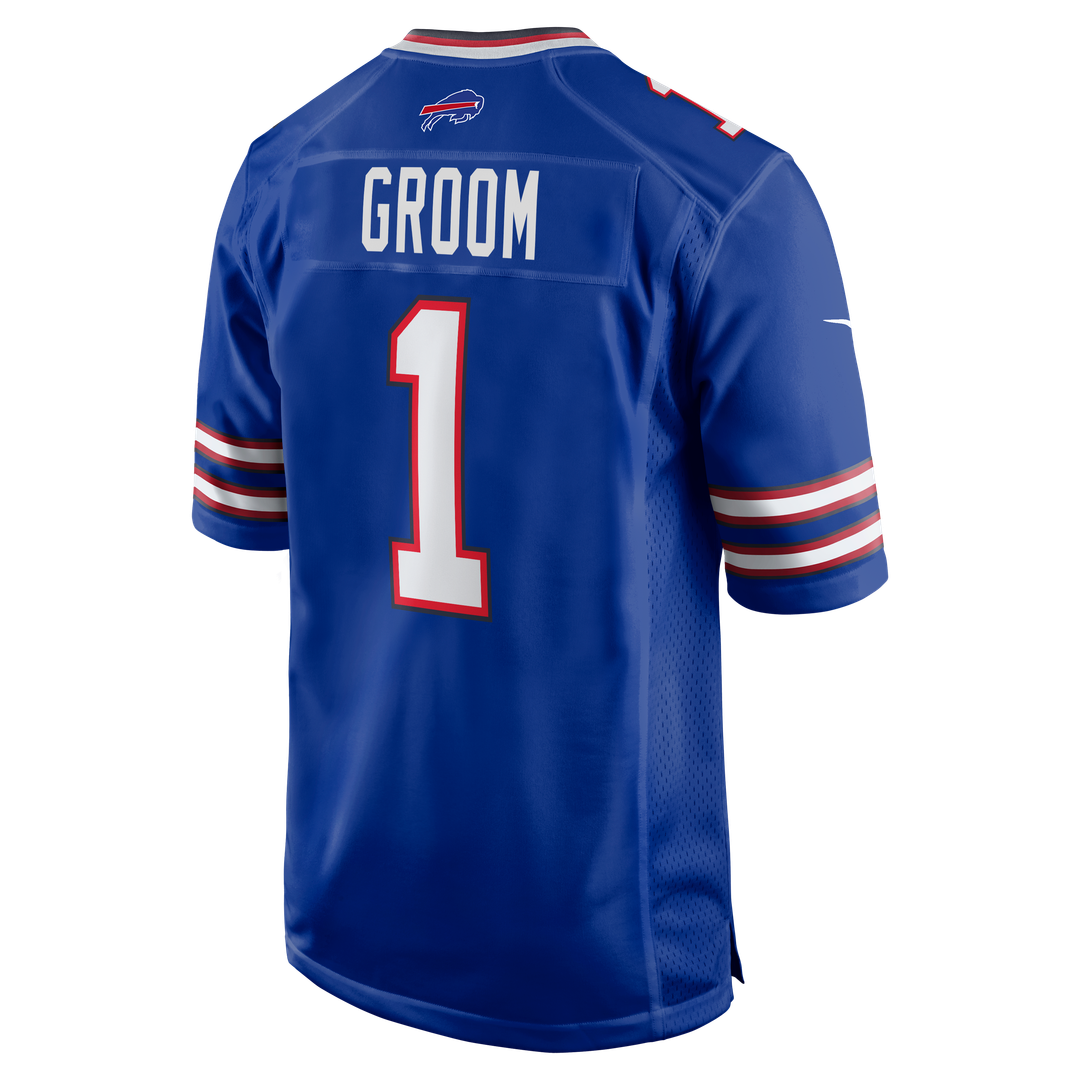 Men's Buffalo Bills Number 1 Groom Royal Game NFL Football Jersey - view 3