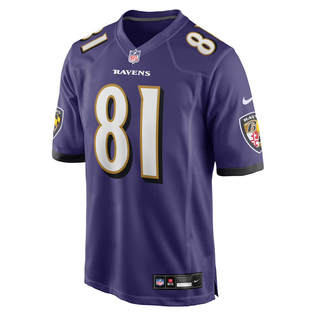 Men's Baltimore Ravens Devontez Walker Purple Team Game NFL Football Jersey - view 2