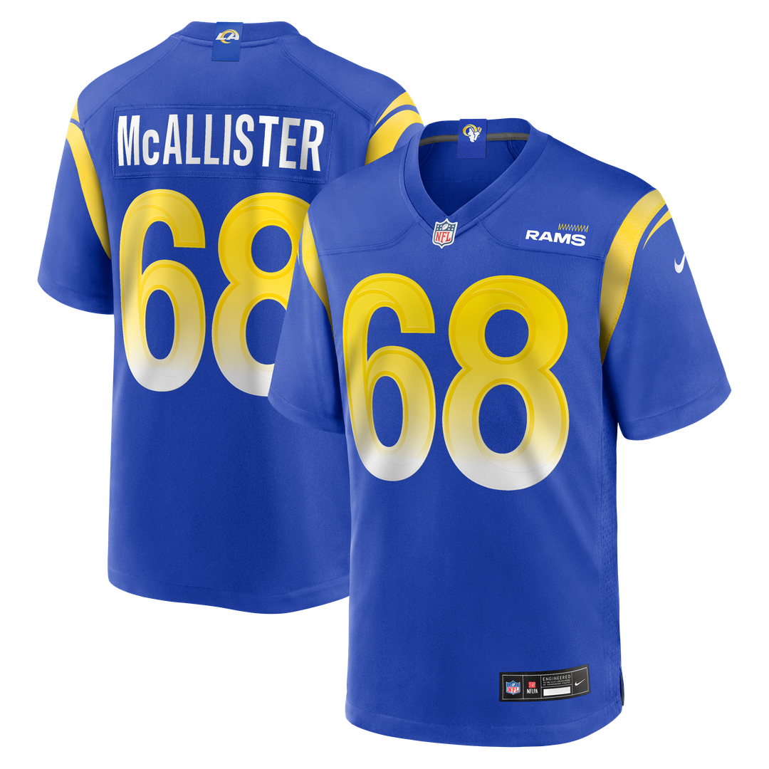 Men's Los Angeles Rams Mike McAllister Royal Home Game NFL Football Jersey - view 1
