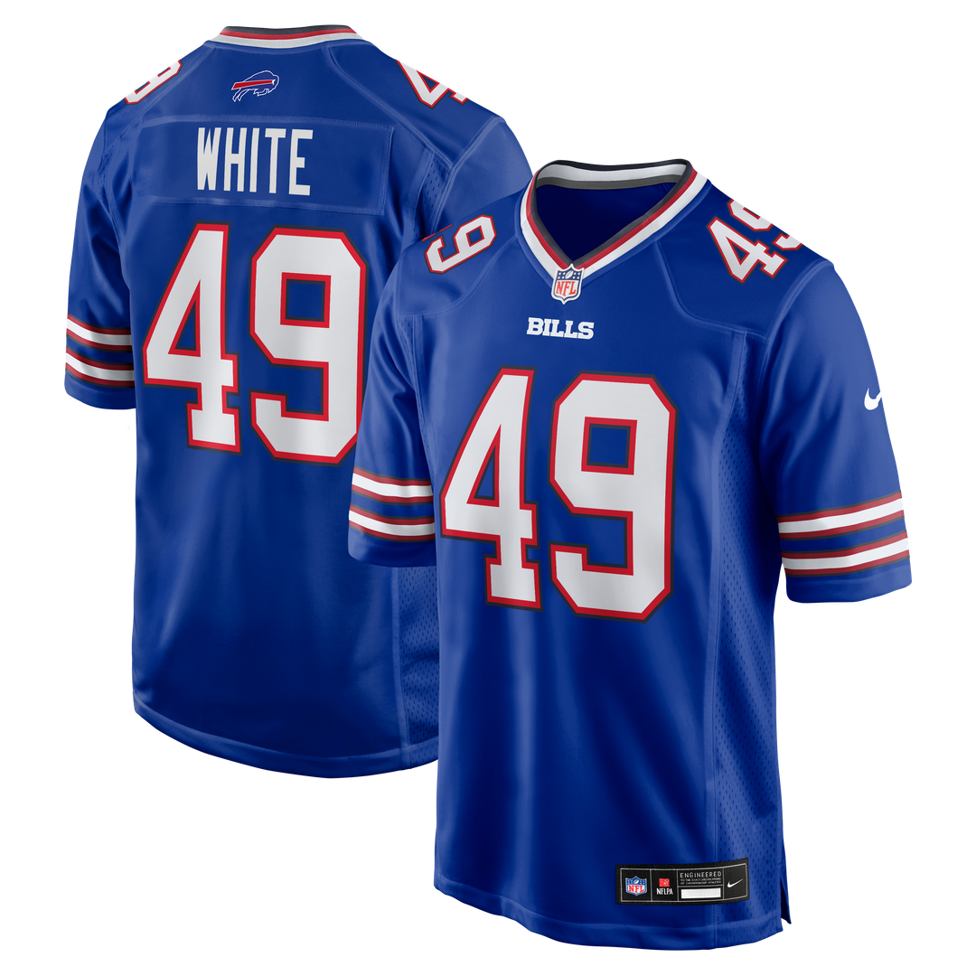 Men's Buffalo Bills DaShaun White Royal Team Game NFL Football Jersey - view 1