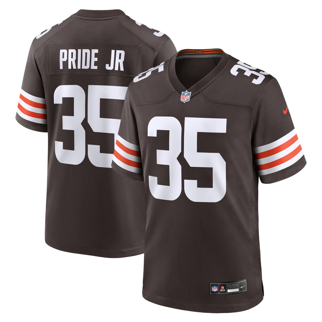Men's Cleveland Browns Toriano Pride Jr. Brown Team Game NFL Football Jersey - view 1