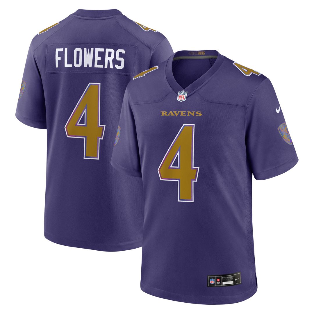 Men's Baltimore Ravens Zay Flowers Purple Alternate Game NFL Football Jersey - view 1