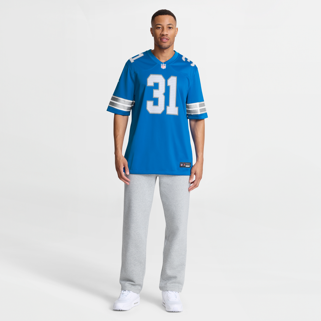 Men's Detroit Lions Kerby Joseph Blue Team Game NFL Football Jersey - view 7