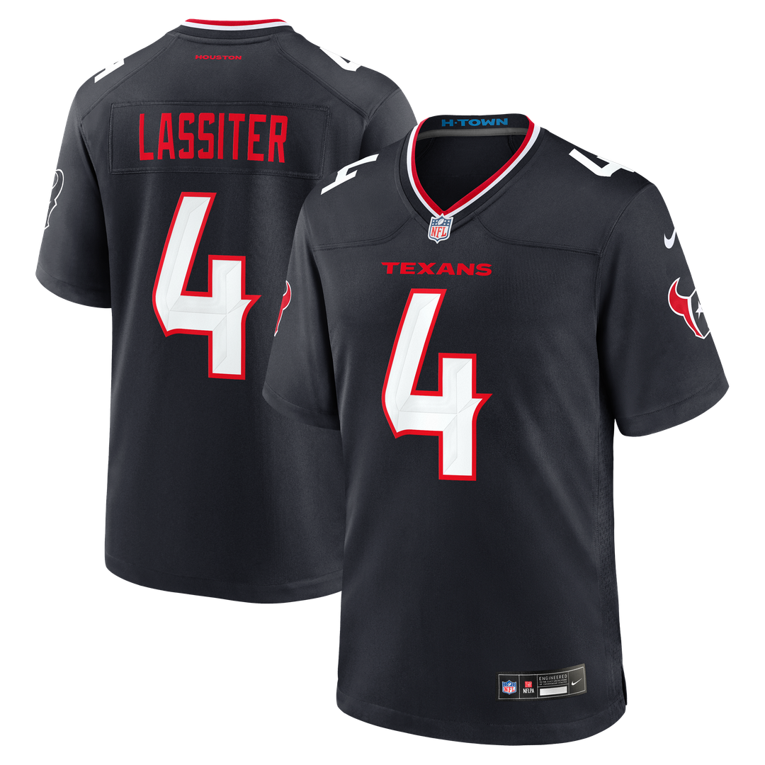 Men's Houston Texans Kamari Lassiter Navy Team Game NFL Football Jersey - view 1