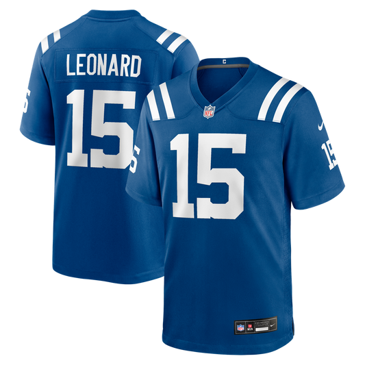 Men's Indianapolis Colts Riley Leonard Royal Team Game NFL Football Jersey - view 1