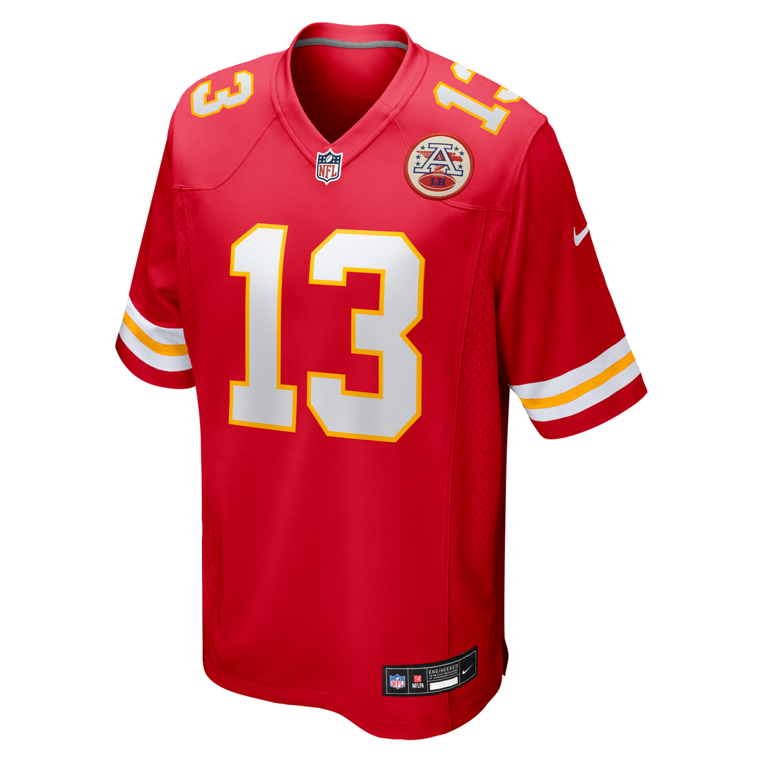 Men's Kansas City Chiefs Nazeeh Johnson Red Game NFL Football Jersey - view 2