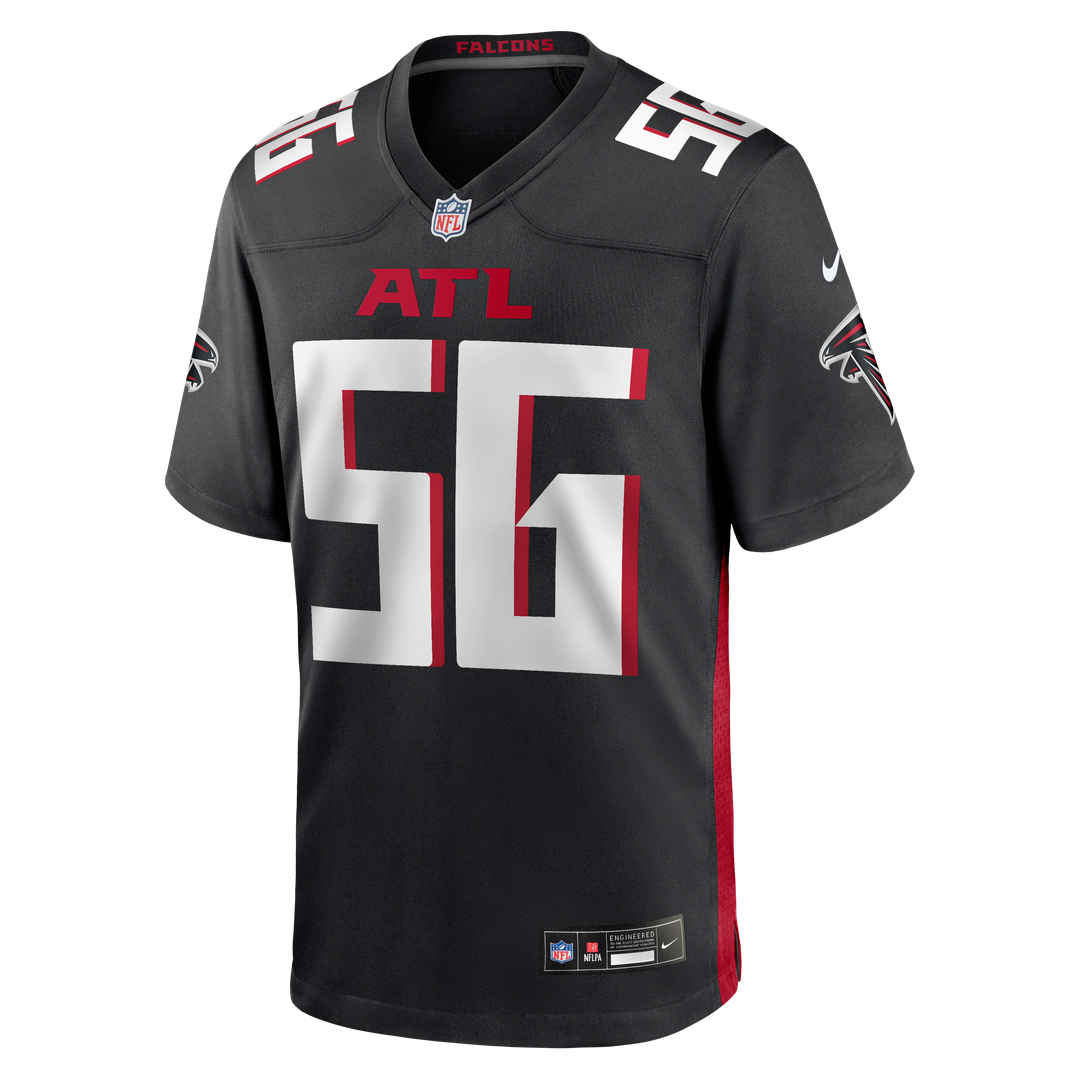 Men's Atlanta Falcons Keith Brooking Black Game NFL Football Jersey - view 2