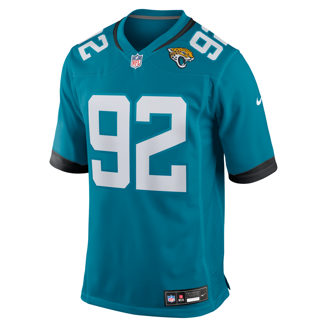 Men's Jacksonville Jaguars Danny Striggow Teal Team Game NFL Football Jersey - view 2