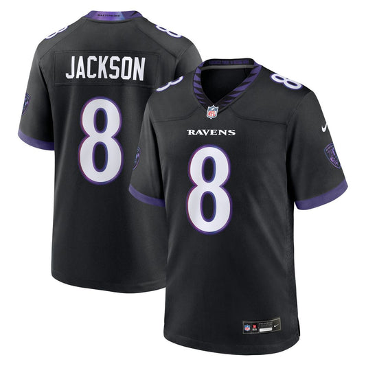 Men's Baltimore Ravens Lamar Jackson Black Alternate Game NFL Football Jersey - view 1