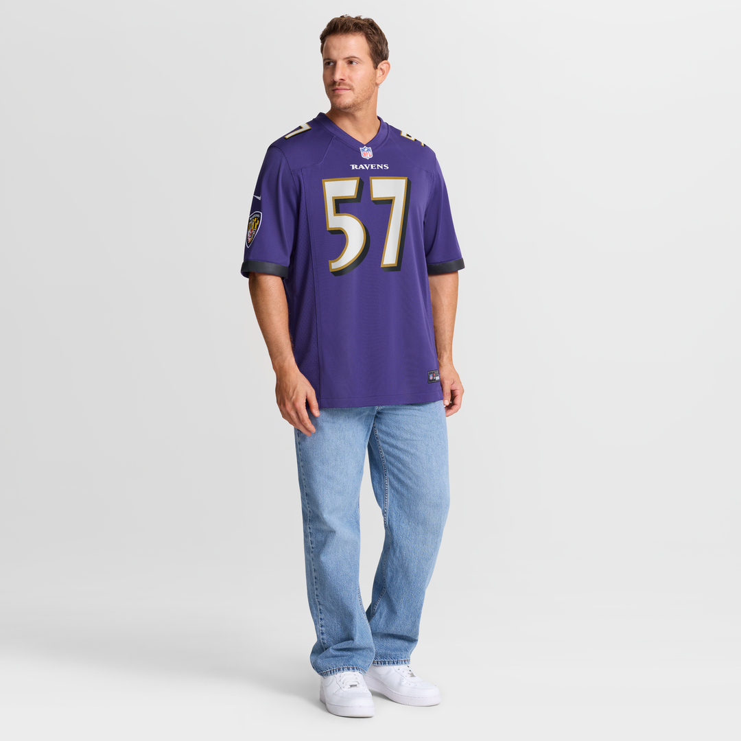 Men's Baltimore Ravens Bart Scott Purple Game NFL Football Jersey - view 4