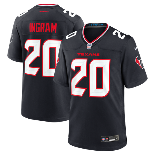 Men's Houston Texans Ja'Marcus Ingram Navy Team Game NFL Football Jersey - view 1